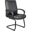 Boss Caressoft Leather Guest Chair, Black (B7909)