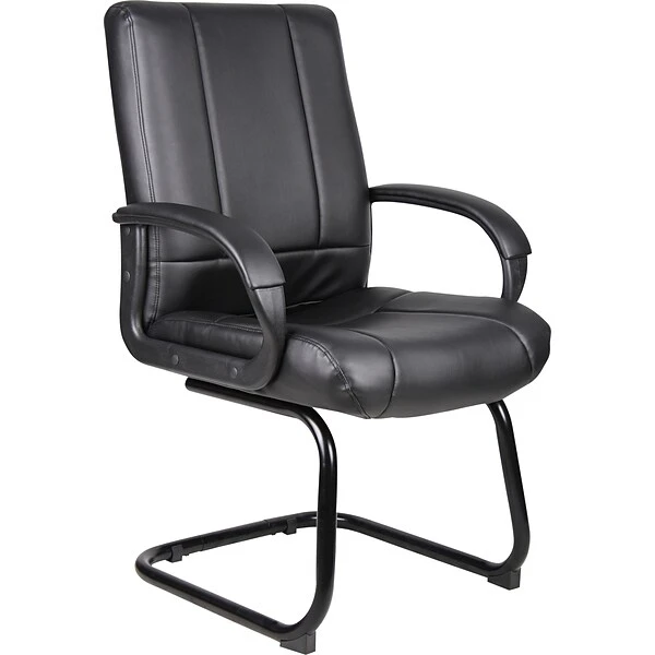 Boss Caressoft Leather Guest Chair, Black (B7909)