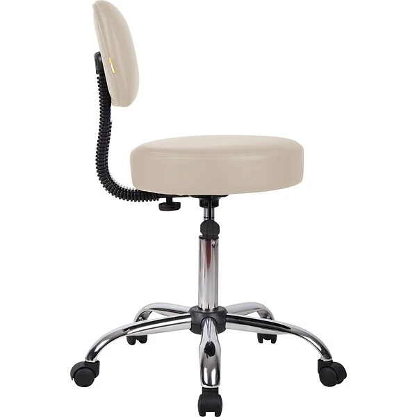 Boss® Caressoft™ Faux Leather Doctor's Stool With Back, Beige - Image 2