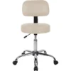 Boss® Caressoft™ Faux Leather Doctor's Stool With Back, Beige