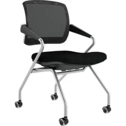 Safco® Valore Training Series Polyester Mid-Back Nesting Chair, Black, 2/Carton (TSM2BB)