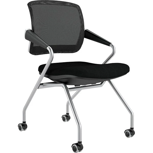 Safco® Valore Training Series Polyester Mid-Back Nesting Chair, Black, 2/Carton (TSM2BB)