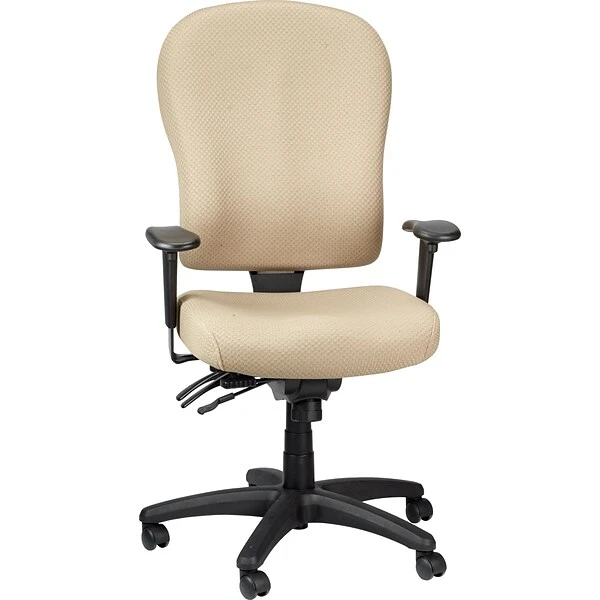 Tempur-Pedic Ergonomic Mid-Back Fabric Task Chair, Adjustable Arms, Beige - Image 3