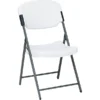 Iceberg Rough 'n' Ready Polyethylene Folding Chair With Steel Frame, Platinum