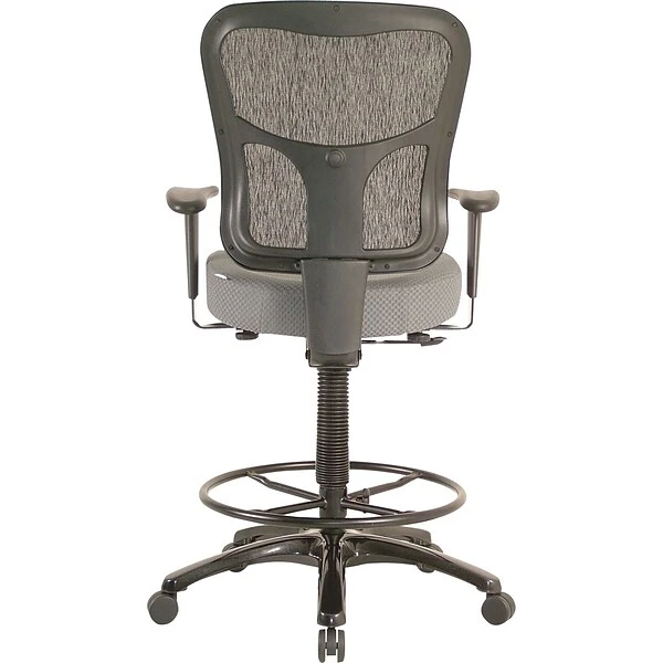 Tempur-Pedic Mid-Back Fabric Drafting Stool, Gray - Image 2