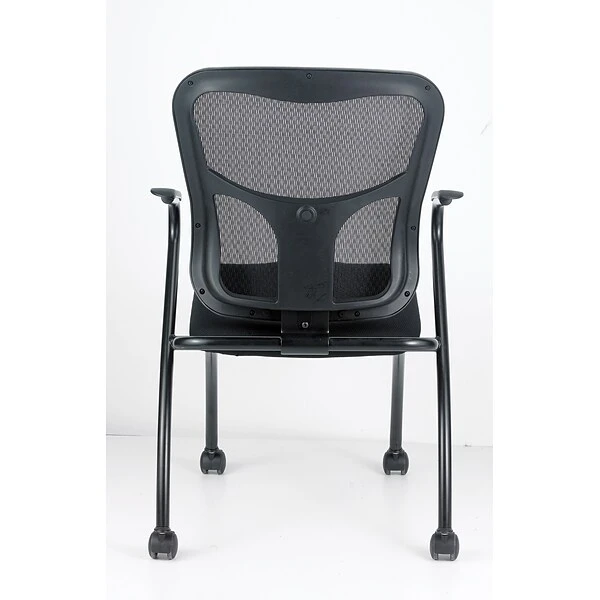 Raynor Eurotech Fabric Seat Flip Nesting Chair, With Arm, Black, 2/Carton - Image 3