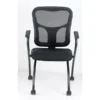 Raynor Eurotech Fabric Seat Flip Nesting Chair, With Arm, Black, 2/Carton