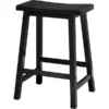 Winsome 24" Wood Saddle Seat Stool, Black