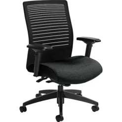 GIS Global Loover™ Mid-Back Weight Sensing Tilter Task Chair, Mesh/Fabric, Black/Coal