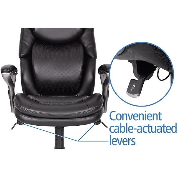 Serta AIR Bonded Leather Executive Chair, Black (CHR200100) - Image 3