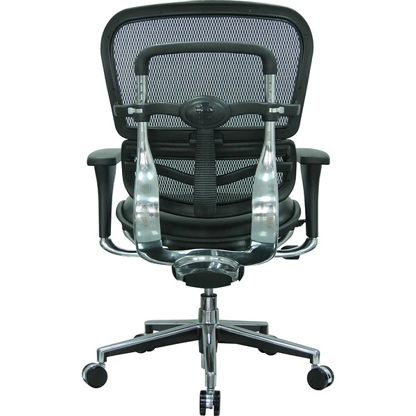 Raynor Eurotech Mesh/Leather Mid Back Ergo Human Chair, Black - Image 2