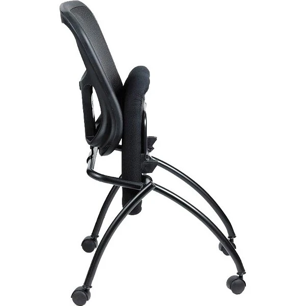 Raynor Eurotech Fabric Seat Flip Nesting Chair, Black, 2/Carton - Image 2