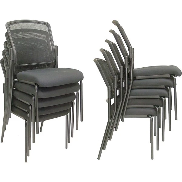 Raynor Eurotech Mesh/Fabric Dakota 2 Guest Chair, Black, 2/Carton - Image 4