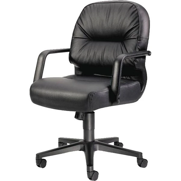 HON® 2090 Series Leather Executive Mid-Back Chair, Black - Image 2