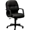 HON® 2090 Series Leather Executive Mid-Back Chair, Black