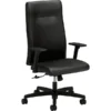 HON Ignition Executive High-Back Chair, Vinyl, Black, Seat: 20"W X 18"D, Back: 19 1/2"W X 27 3/4"H