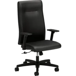 HON Ignition Executive High-Back Chair, Vinyl, Black, Seat: 20"W X 18"D, Back: 19 1/2"W X 27 3/4"H