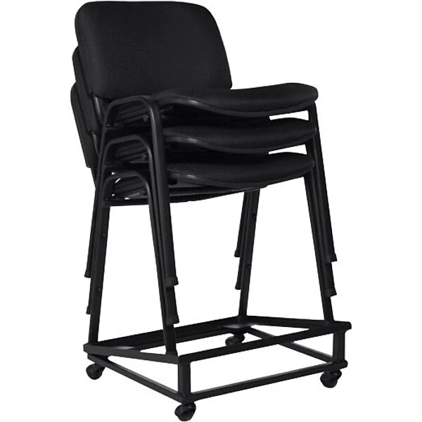 Offices To Go® Armless Stack Chair, Fabric, Black, Seat: 18"Wx17 1/2"D, Back: 18"Wx12 1/2"H, 2/CT