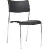 Global Offices To Go® Armless Stack Chair, Plastic, Black, Seat: 16.5"Wx16"D, Back: 17.5"Wx14.5"H, 4/CT