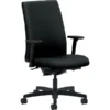 HON Ignition Mid-Back Task Chair With Adjustable Arms With Pivot, Fabric, Black, Seat: 20"W X 19"D, Back: 18 1/2"W X 24"H