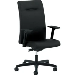 HON Ignition Executive High-Back Chair With Synchro-Tilt And Back Angle, Adjustable Arms, Fabric, Black