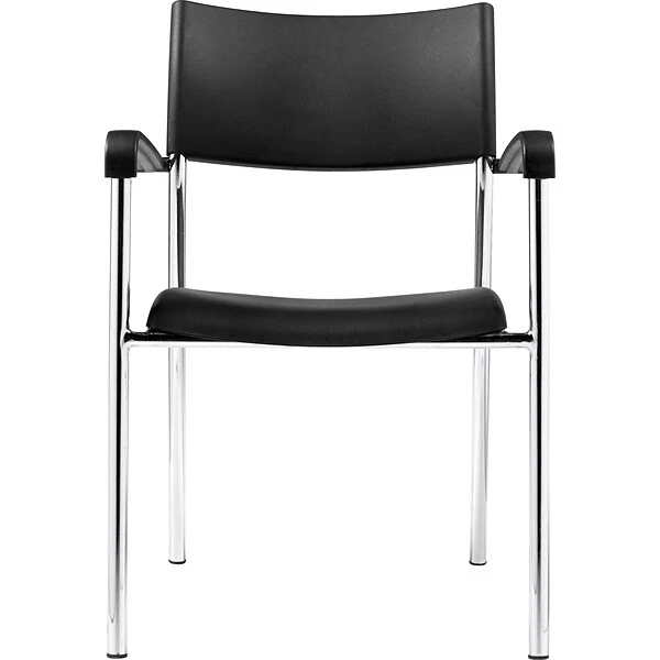 Offices To Go® Stack Chair, Plastic, Black, Seat: 16 1/2"W X 16"D, Back: 17 1/2"W X 14 1/2"H, 4/Ct - Image 3
