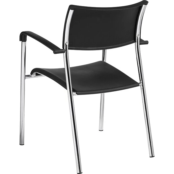 Offices To Go® Stack Chair, Plastic, Black, Seat: 16 1/2"W X 16"D, Back: 17 1/2"W X 14 1/2"H, 4/Ct - Image 2