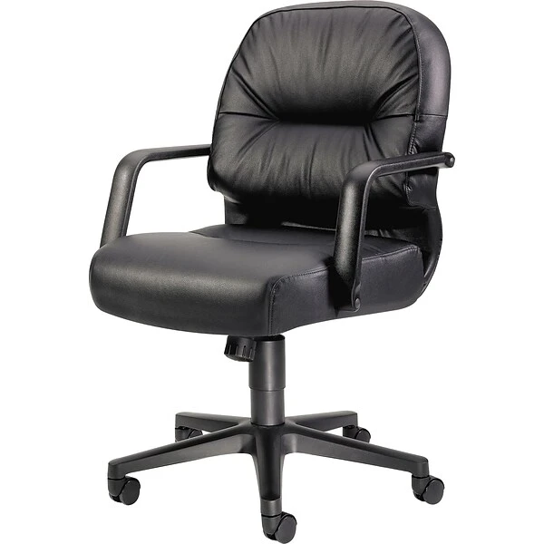 HON® 2090 Series Leather Executive Mid-Back Chair, Black - Image 5