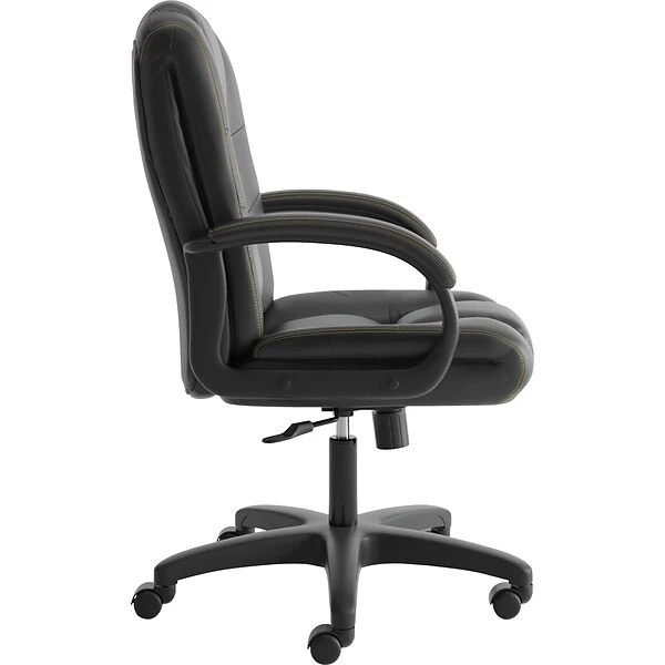 HON High-Back Executive Chair, Center-Tilt, Black Vinyl, Contrast Stitching, Fixed Arms (BSXVL131EN11) - Image 2