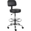 Boss® CareSoft Medical/Drafting Stool With Back Cushion; Black