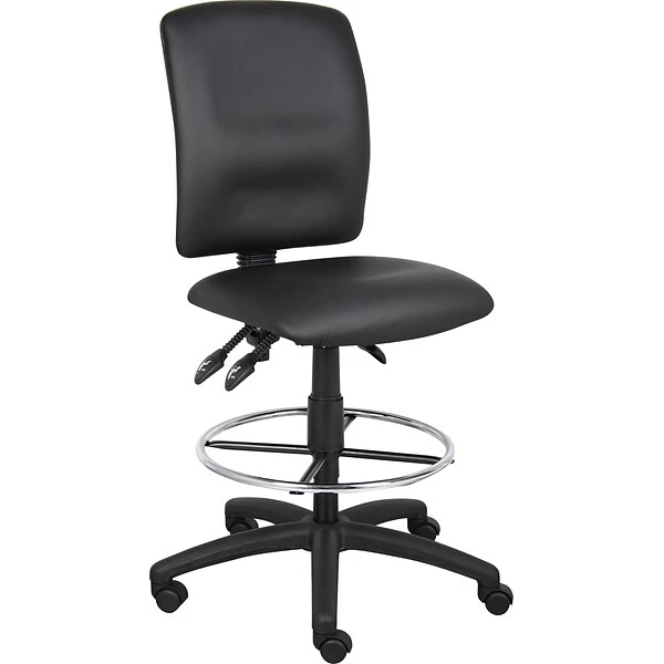 Boss® Multi-Function LeatherPlus Drafting Stool; Black