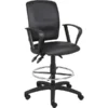 Boss® Multi-Function LeatherPlus Drafting Stool W/ Loop Arms