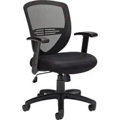 Offices To Go® Managers Chair, Mesh, Black, Seat: 20"W X 17 1/2"D, Back: 18 1/2"H X 18 1/2"W
