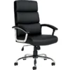 Offices To Go® Executive Chair, Luxhide Upholstery, Black, Seat: 21"W X 18"D, Back: 24"H X 19 1/2"W