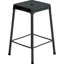 Safco® Counter-Height Steel Stool, Black, 25"H X 17 3/4"W X 17 3/4"D