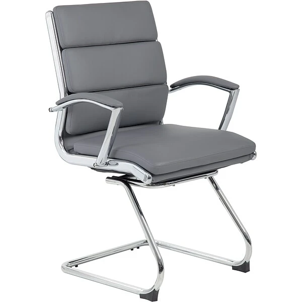 Boss CaressoftPlus Vinyl Guest Chair, Gray (B9479-GY) - Image 5