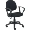 Boss Perfect Posture Deluxe Office Task Chair With Loop Arms, Black (B317-BK)