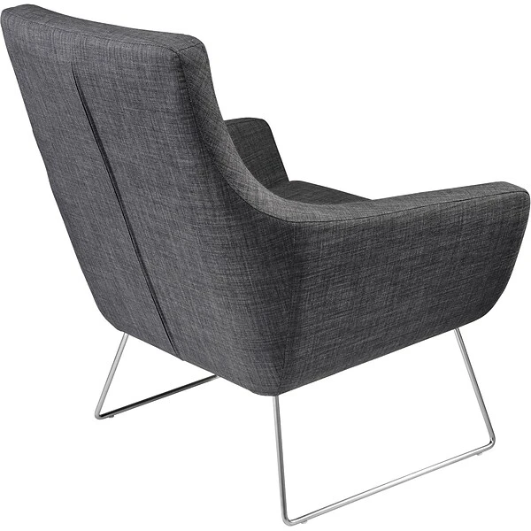 Adesso Home Kendrick Fabric Lounge Chair, Charcoal Gray (GR2002-10) - Image 3