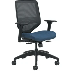 HON Solve Ilira-Stretch Mesh/Fabric Mid-Back Task Chair, Black/Midnight
