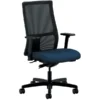 HON Ignition Ilira-Stretch Mesh/Fabric Mid-Back Task Chair, Height And Width Adjustable Arms, Black/Navy (HONIW103CU98)