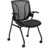 Global Roma Nester Mesh Back Flip Seat Nesting Chair With Arms, Black (1899BKUR22MMB+)