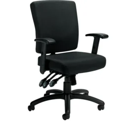 Global Offices To Go Fabric Multifunction Chair, Black, Adjustable Arms (OTG11950)