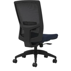 Union & Scale Workplace2.0™ Fabric Task Chair, Navy, Adjustable Lumbar, Armless, Synchro Seat Slide