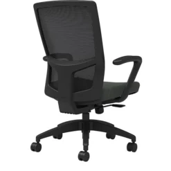 Union & Scale Workplace2.0™ Fabric Task Chair, Iron Ore, Integrated Lumbar, Fixed Arms, Synchro Seat Slide