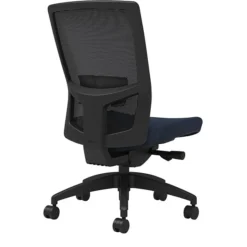 Union & Scale Workplace2.0™ Fabric Task Chair, Navy, Adjustable Lumbar, Armless, Advanced Synchro Tilt