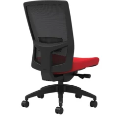Union & Scale Workplace2.0™ Fabric Task Chair, Ruby Red, Adjustable Lumbar, Armless, Advanced Synchro Tilt
