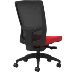Union & Scale Workplace2.0™ Fabric Task Chair, Ruby Red, Integrated Lumbar, Armless, Advanced Synchro Tilt