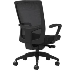 Union & Scale Workplace2.0™ Fabric Task Chair, Black, Integrated Lumbar, Fixed Arms, Advanced Synchro Tilt