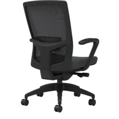 Union & Scale Workplace2.0™ Fabric Task Chair, Iron Ore, Adjustable Lumbar, Fixed Arms, Advanced Synchro Tilt