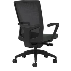 Union & Scale Workplace2.0™ Fabric Task Chair, Iron Ore, Integrated Lumbar, Fixed Arms, Advanced Synchro Tilt